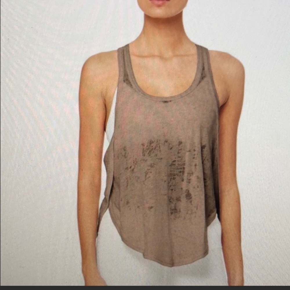Alo Side Slit Tank in Gravel